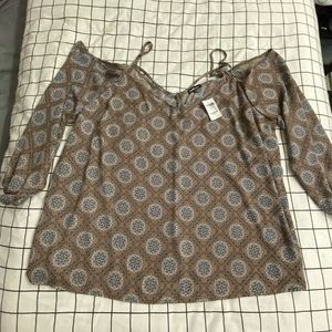 Mauve purple off shoulder blouse